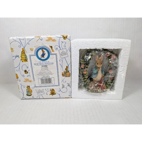 Vintage Peter Rabbit Arch Figure NIB 511900 World of Beatrix Potter Floral - Picture 1 of 2